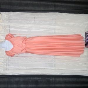 Vintage Boho 70's Grecian V-Neck Pleated Maxi Dress SzM/L